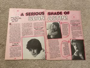 Sean Astin teen magazine pinup clipping serious shade of Sean Astin rare