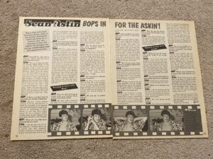 Sean Astin teen magazine pinup clipping Bops in for asking rare pix article 80's