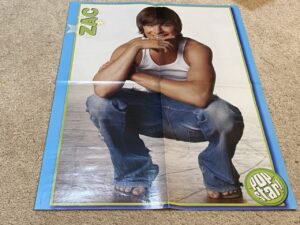 Zac Efron Miley Cyrus teen magazine poster clipping muscles barefoot sexy pose