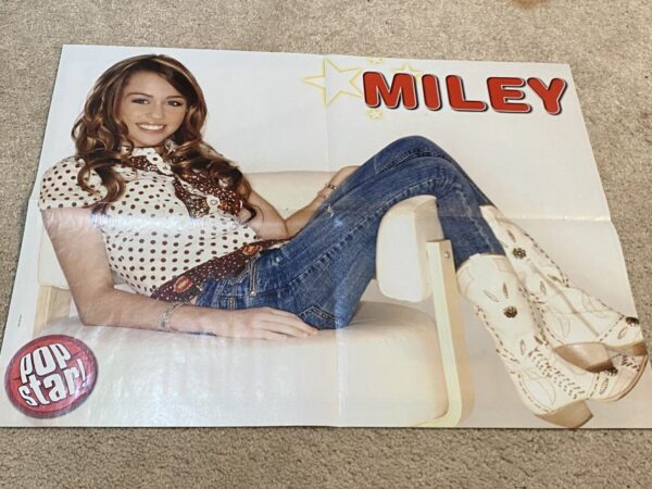 Zac Efron Miley Cyrus teen magazine poster clipping muscles barefoot sexy pose - Image 2