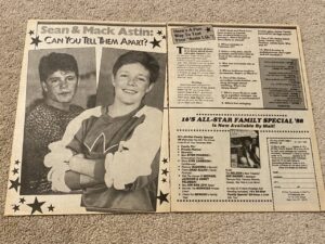 Sean Astin Mackenzie Astin Alyssa Milano teen magazine pinup clipping Can you tell them apart