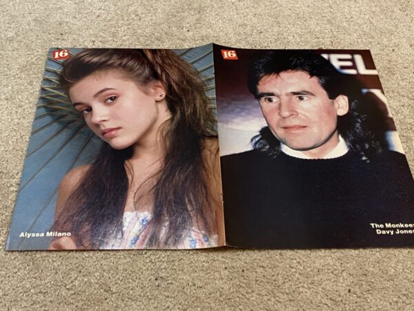 Alyssa Milano George Michael Davy Jones teen magazine poster clipping Wham pix - Image 2