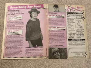 Sean Astin Mackenzie Astin teen magazine pinup clipping searching for Sean