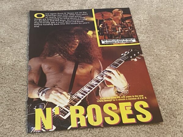 Guns N' Roses Gene Simmons Kiss teen magazine clipping rockers stage tour - Image 2