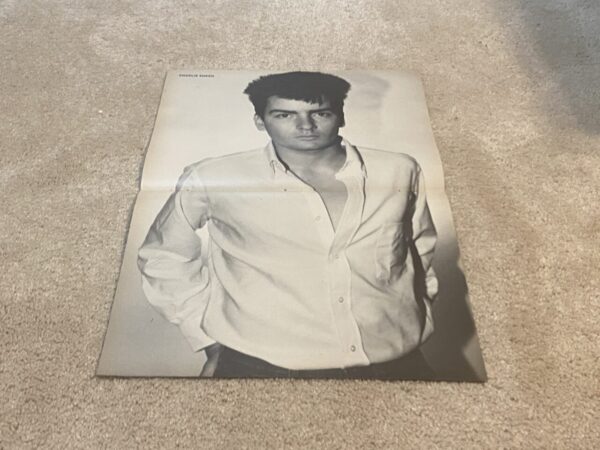 Jeff Yagher Charlie Sheen teen magazine poster clipping black and white pix - Image 2