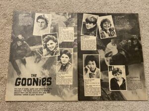 Sean Astin Corey Feldman Kerri Green Josh Brolin Jeff Cohen teen magazine pinup clipping Goonies rare