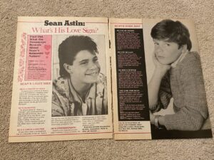 Sean Astin teen magazine pinup clipping what's his love sign pix