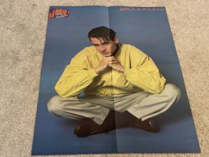 Donnie Wahlberg Tommy Page teen poster clipping squatting yellow shirt Bop pix