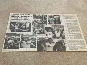 Bruce Penhall teen magazine pinup clipping Nauilus T-shirt working out Teen Beat