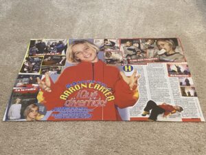 Aaron Carter teen magazine clipping laying down ice cream Bravo