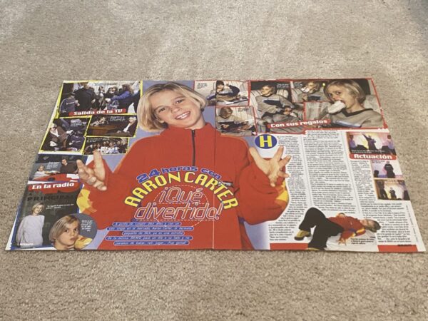 Aaron Carter teen magazine clipping laying down ice cream Bravo