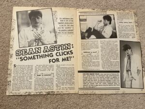 Sean Astin teen magazine pinup clipping something click for me Bop pix Lord of the Rings