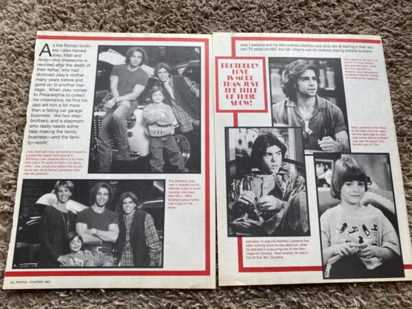 Joey Lawrence Matthew Lawrence Andy Lawrence Ryan Slater Will Friedle teen magazine pinup Lee Noris One Tree Hill