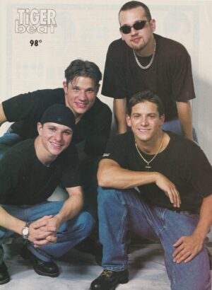 98 Degrees teen magazine pinup look alike jeans black shirt black boots Tiger Beat I got you