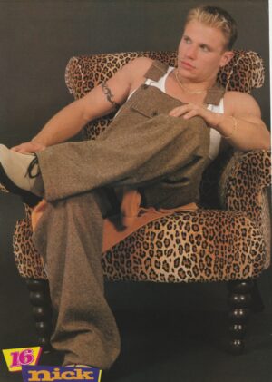 98 Degrees Nick Lachey teen magazine pinup clipping leppard chair 16 mag pop star