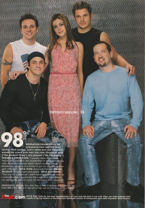 98 Degrees teen magazine pinup clipping Teen People pop group teen idols pix