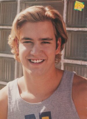 Christian Slater Mark Paul Gosselaar teen magazine pinup clipping Saved by the Bell muscles Bop pix