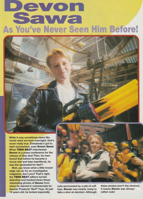 Devon Sawa Nerf Gun commerical pix 90's