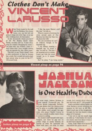 Joshua Jackson Vincent Larusso teen magazine pinup clipping Mighty Ducks Bop Clothes Don't make BB