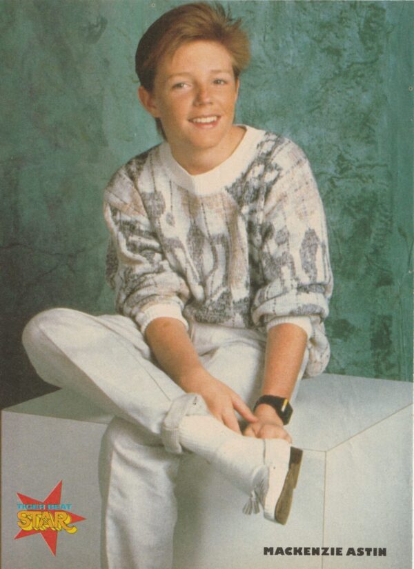 Mackenzie Astin teen magazine pinup clipping Star white pants Full body 80's