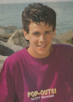 Scott Weinger Janet Jackson teen magazine pinup clipping purple shirt lake Pop Outs pix modeling Full House