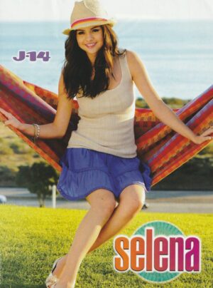 Selena Gomez teen magazine pinup hammock hat bright photo shoot J-14 pix