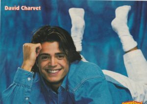 David Charvet Jennie Garth teen magazine pinup laying down sock Superstars 90's pix