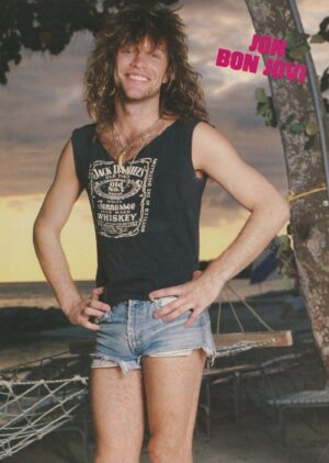 Jon Bon Jovi Michael J. Fox teen magazine pinup jean shorts Teen Beat pix