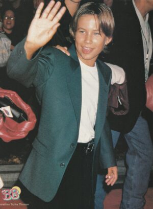 Jonathan Taylor Thomas teen magazine pinup clipping waving BB Tom and Huck pix