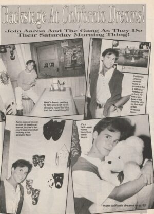 Aaron Jackson California Dreams teen magazine pinup backstage pics Superteen