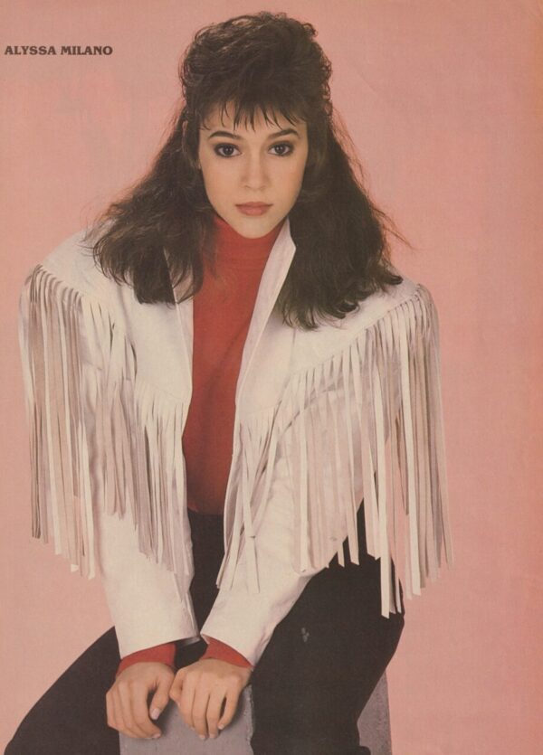 River Phoenix Alyssa Milano teen magazine pinup clipping headshot 80's hunk pix - Image 2