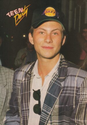 Christian Slater teen magazine pinup clipping Teen Party Lakers hat actor pix