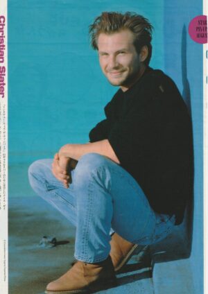 Christian Slater teen magazine pinup clipping Japan squatting actor pix 90's
