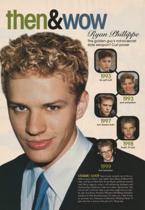 Ryan Phillippe teen magazine pinup clipping Then and Now 1993 Young modeling pix