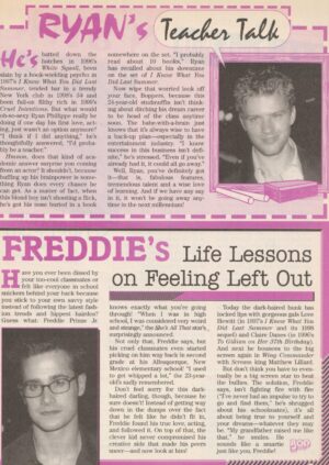 Ryan Phillippe Freddie Prinze Jr. teen magazine pinup clipping Teacher Talk pix