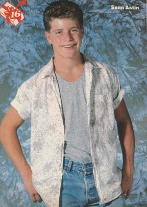 Sean Astin Johnny Depp teen magazine pinup clipping grey t-shirt 16 full body