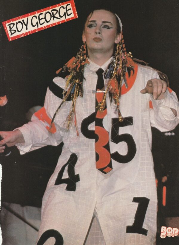 Matt Dillon Boy George teen magazine pinup clipping black t-shirt Bop pix - Image 2
