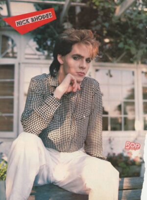 Duran Duran Nick Rhodes teen magazine pinup clipping white pants legs open pix