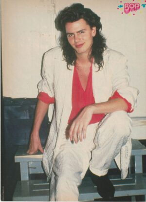 Duran Duran John Taylor teen magazine pinup clipping white pants legs open Bop