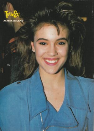 Alyssa Milano Staci Keanan Rob Stone teen magazine pinup Teen Set blue top