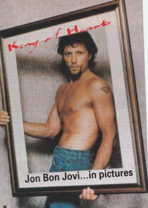 Jon Bon Jovi teen magazine pinup clipping shirtless jeans picture frame tattoo