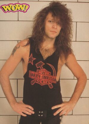 Jon Bon Jovi Linear teen magazine pinup clipping modeling Wow hair band