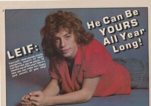 Leif Garrett teen magazine pinup clipping laying down red shirt jeans Teen Beat