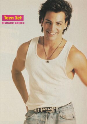 Richard Grieco teen magazine pinup clipping muscles Teen Set white shirt PIX