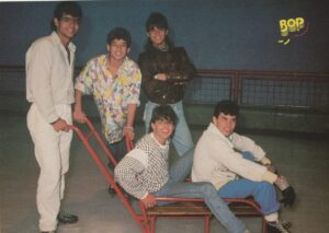 Menudo Corey Feldman teen magazine pinup clipping sledding Bop pix ice skates