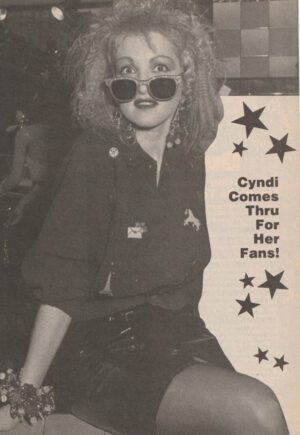 Cyndi Lauper teen magazine pinup sun glasses fans