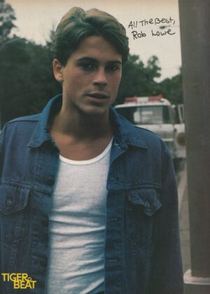 Rob Lowe teen magazine pinup blue jacket lips Tiger Beat pic teen idols