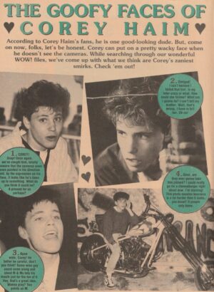 Corey Haim teen magazine pinup clipping motorcycle