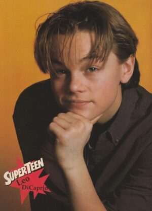 Leonardo Dicaprio teen magazine pinup clipping younger day Growing Pains Superteen blue shirt modeling