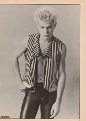 Billy Idol teen magazine pinup clipping black and white Teen Machine